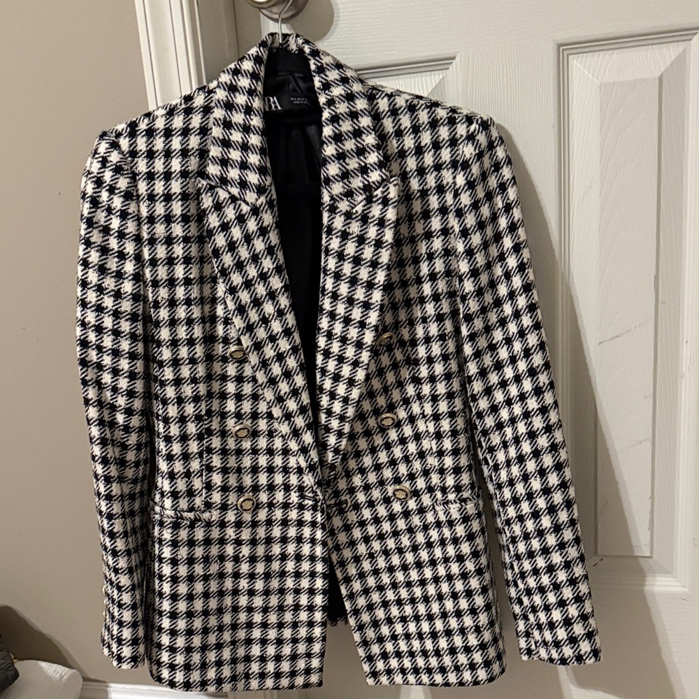 Zara Houndstooth Blazer